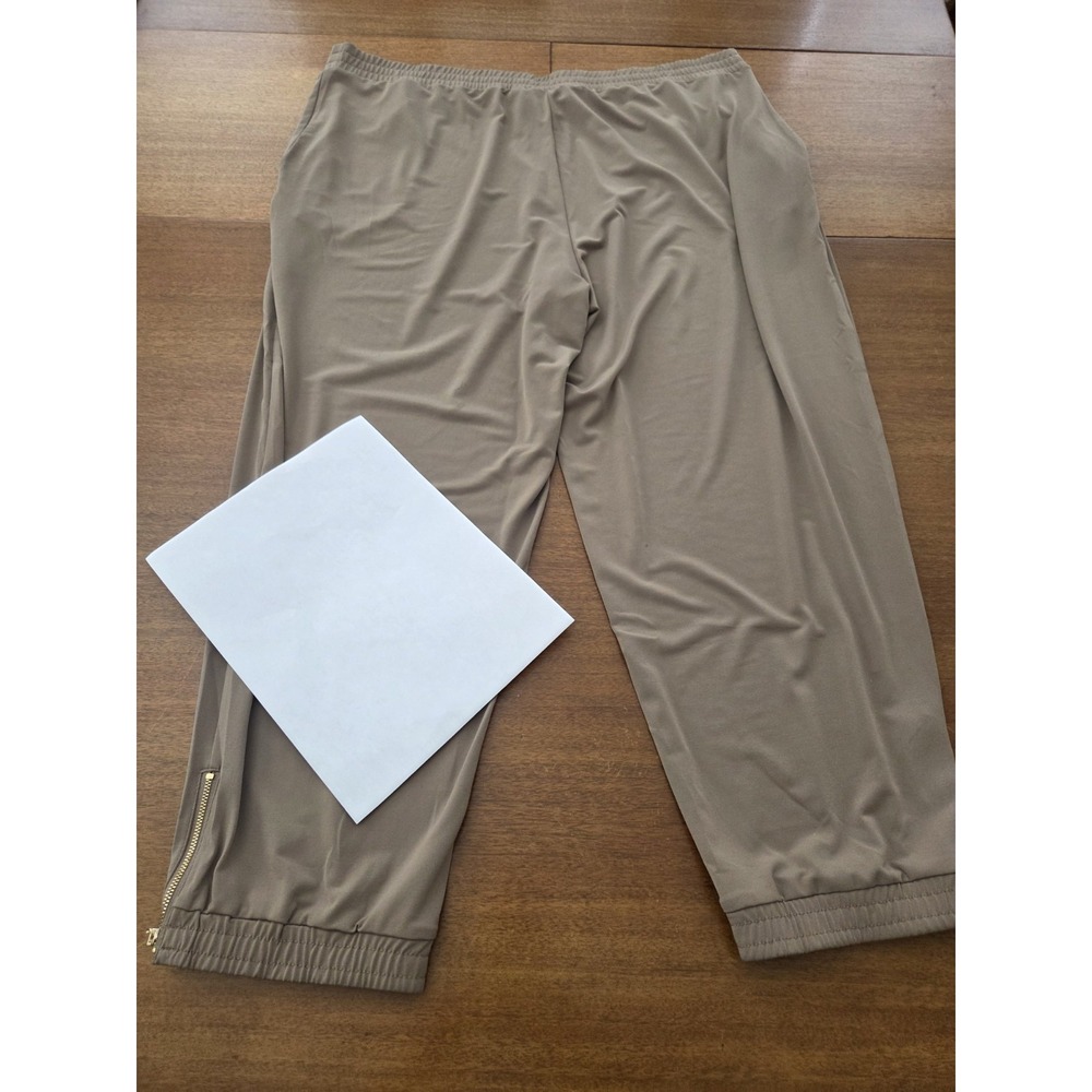 Susan Graver Joggers Ankle Zipper Women's Xlp Tan‎